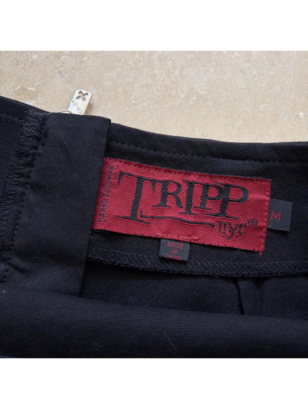 Tripp Nyc Mini Skirt Tartan Plaid Pleated Goth Punk Red Daang Goodman Medium - Picture 4 of 4